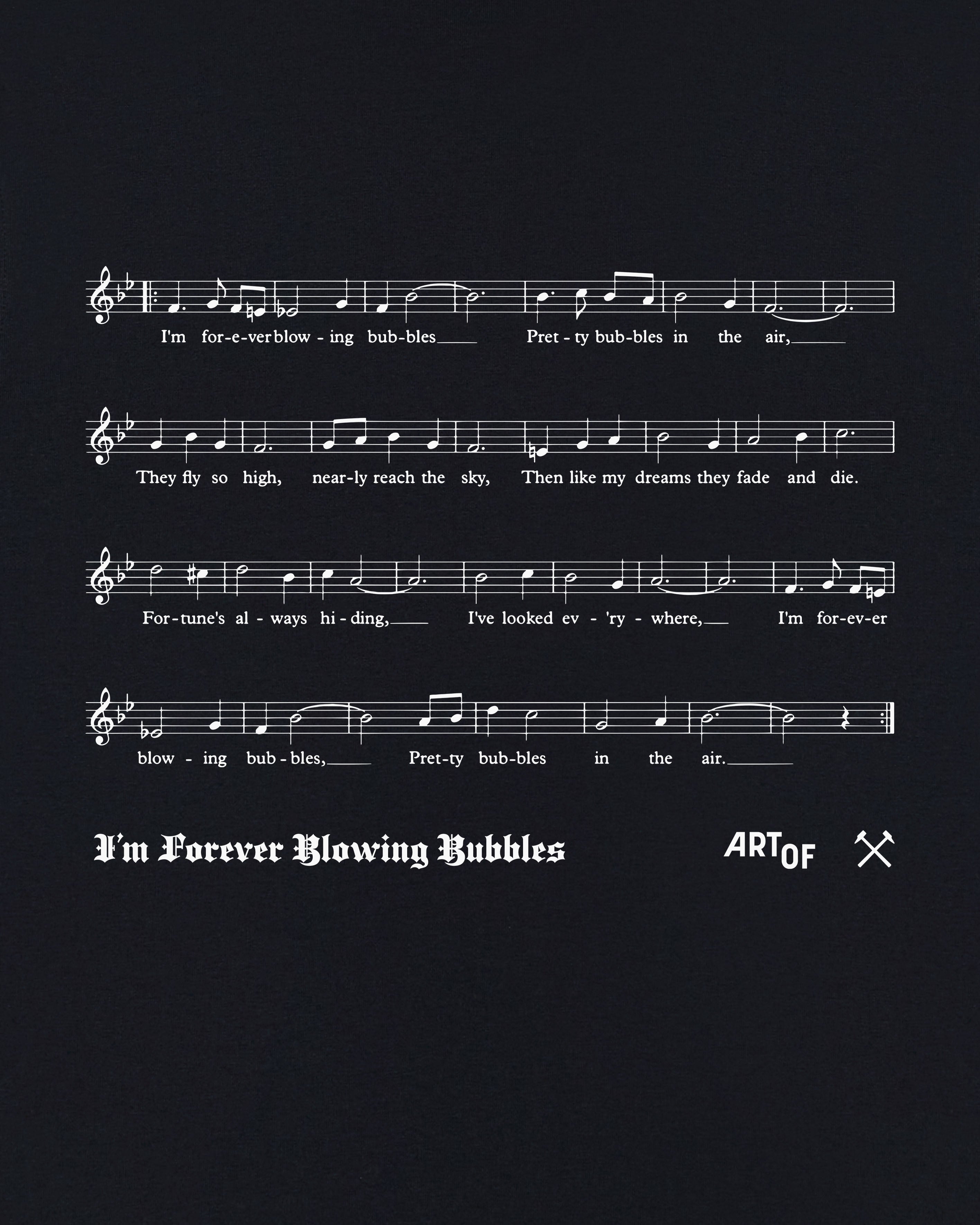 ART OF x West Ham Forever Blowing Bubbles Tee | Black Football T-shirt