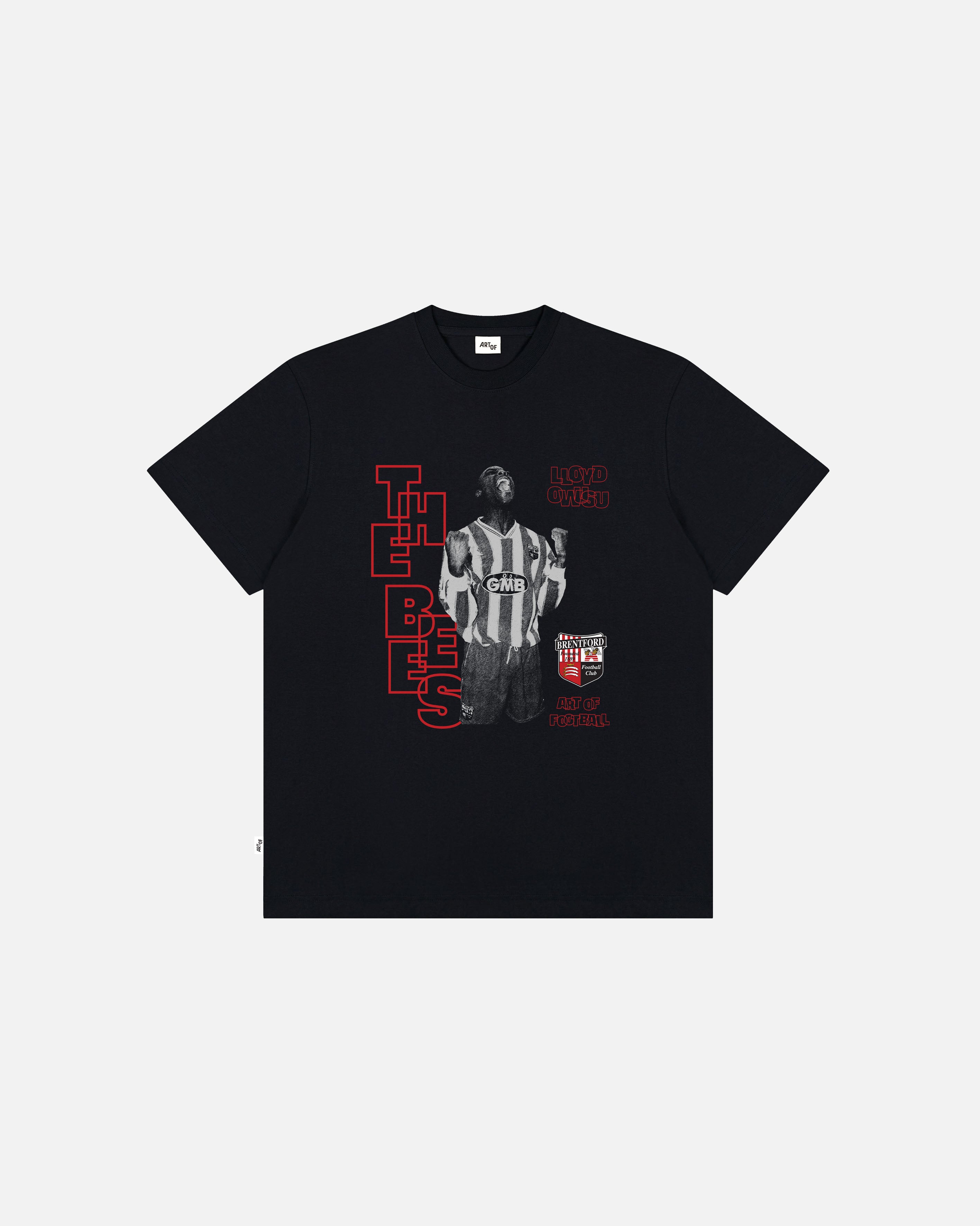 ART OF Football x Brentford Owusu Tee | AOF Black Graphic T-shirt