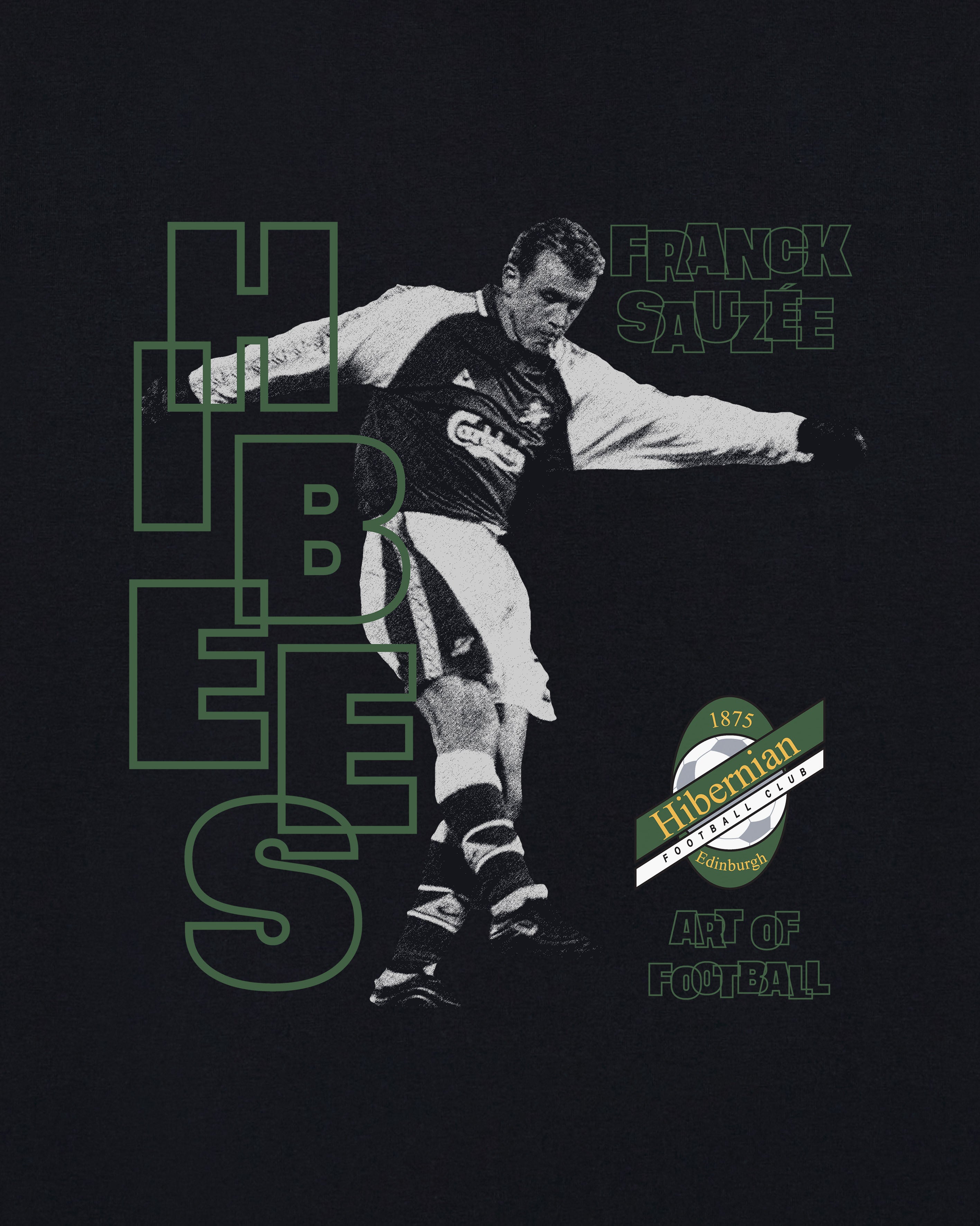 ART OF Football x Hibernian Sauzee Tee | AOF Black Graphic T-shirt