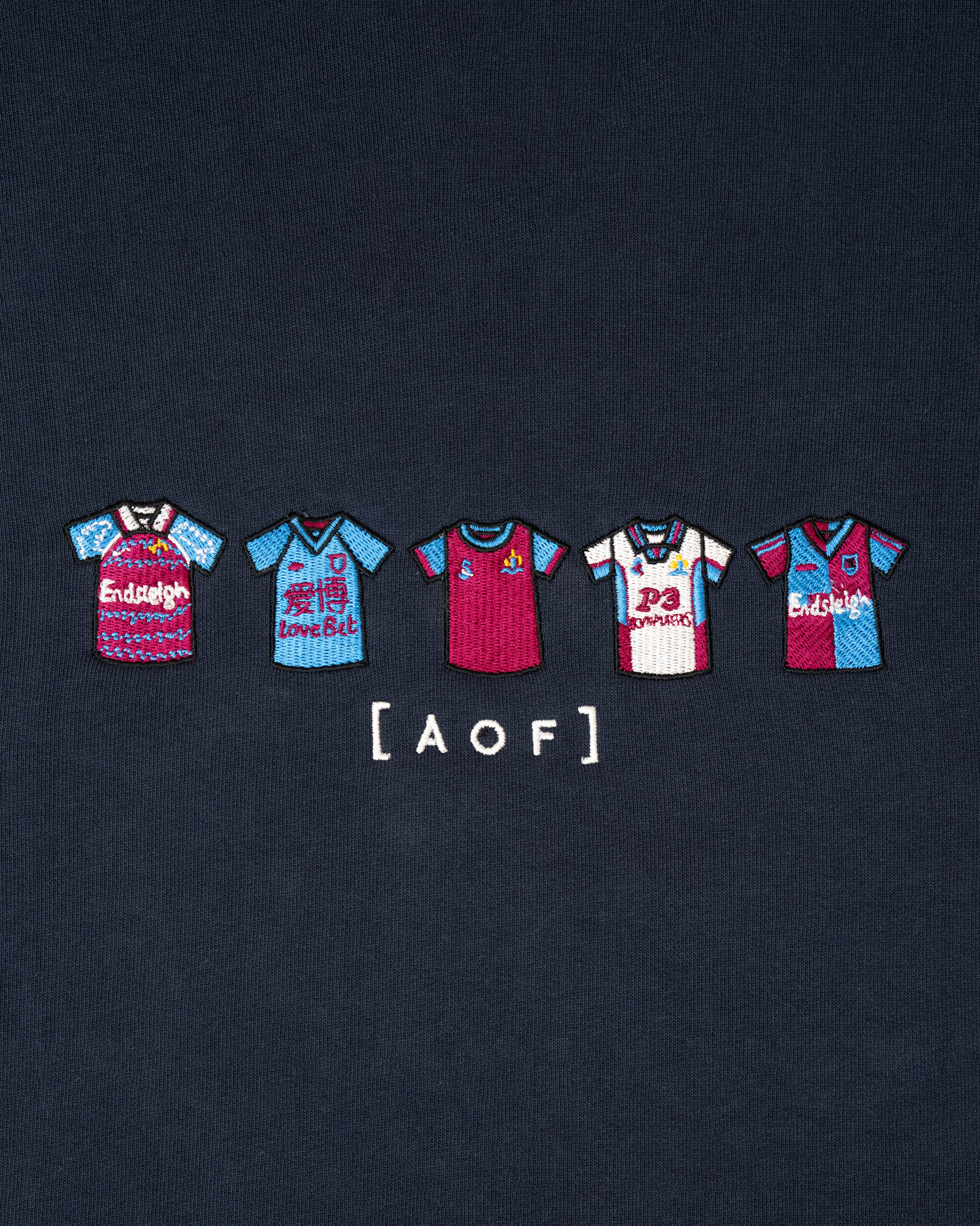 AOF Burnley Embroidered Classics Hoodie | Navy Sweat | Art of Football