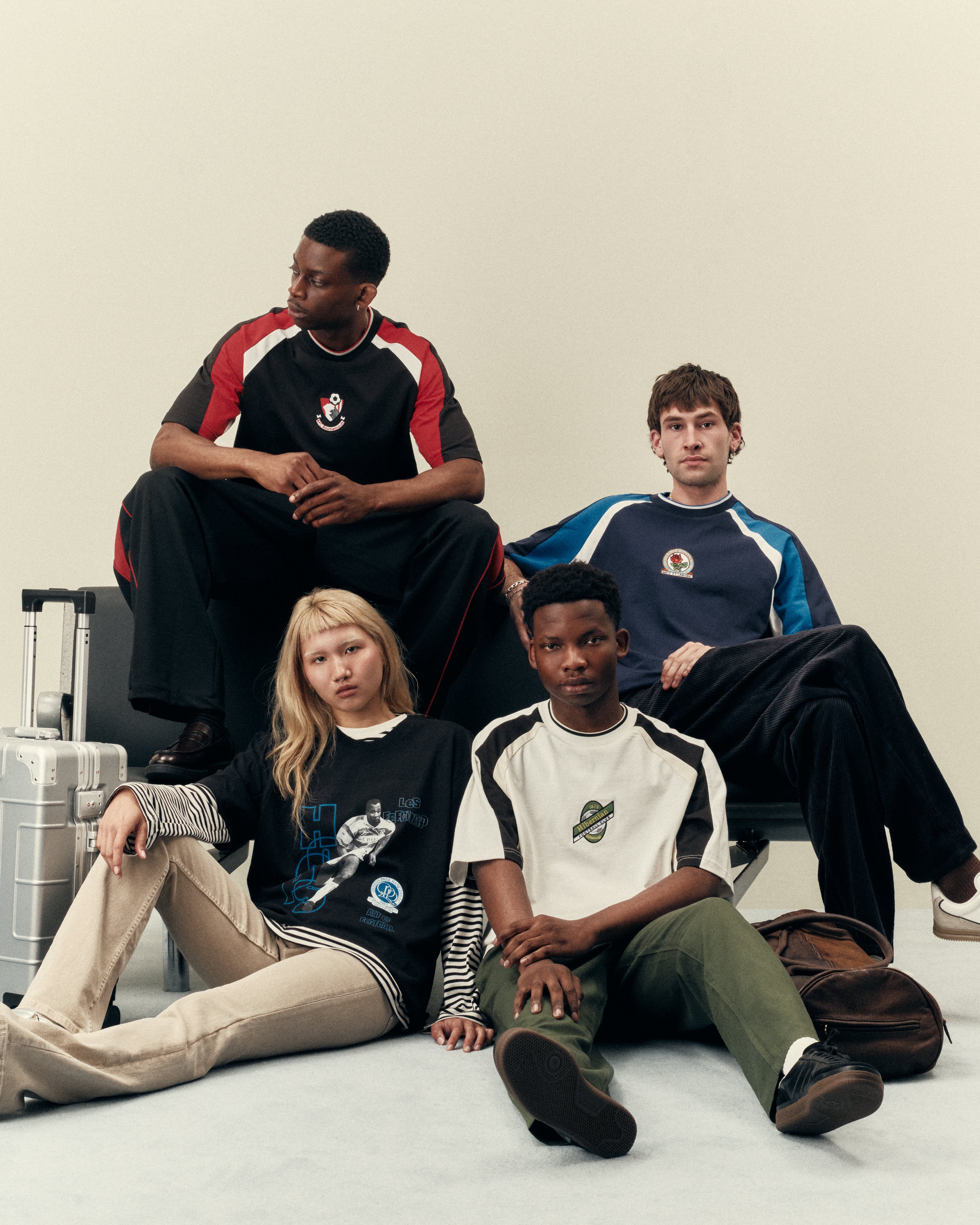 AOF x Blackburn 90s Heavyweight Panelled T-shirt | Art of Football