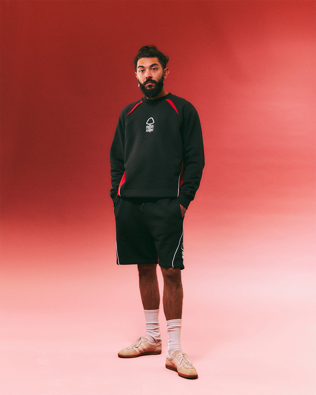 ART OF x Nottingham Forest Black Panelled Sweat | NFFC Football Merch