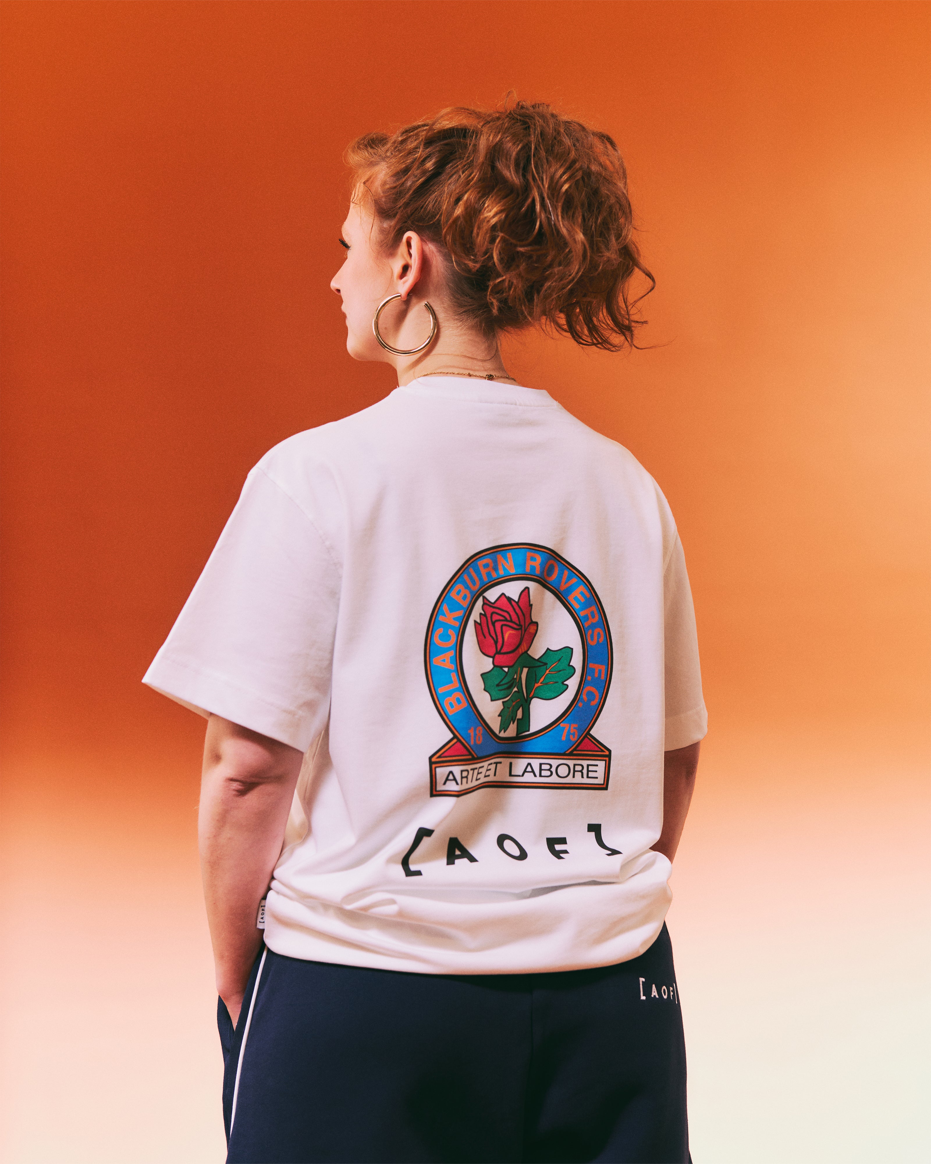 AOF x Blackburn 90s Crest Tee | White Graphic T-shirt | Art of Football