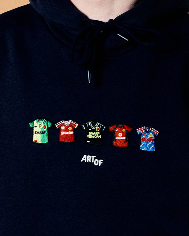 ART OF x Embroidered United Classics Navy Hoodie | MUFC Football Sweat