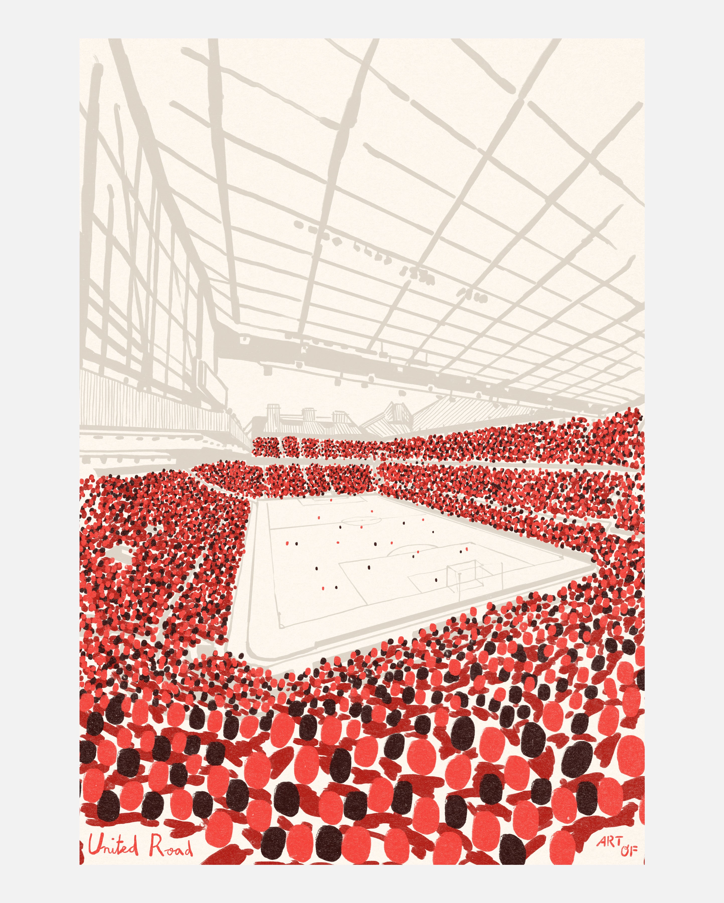 United OF LFC 12th Man Framed Print | Football Art