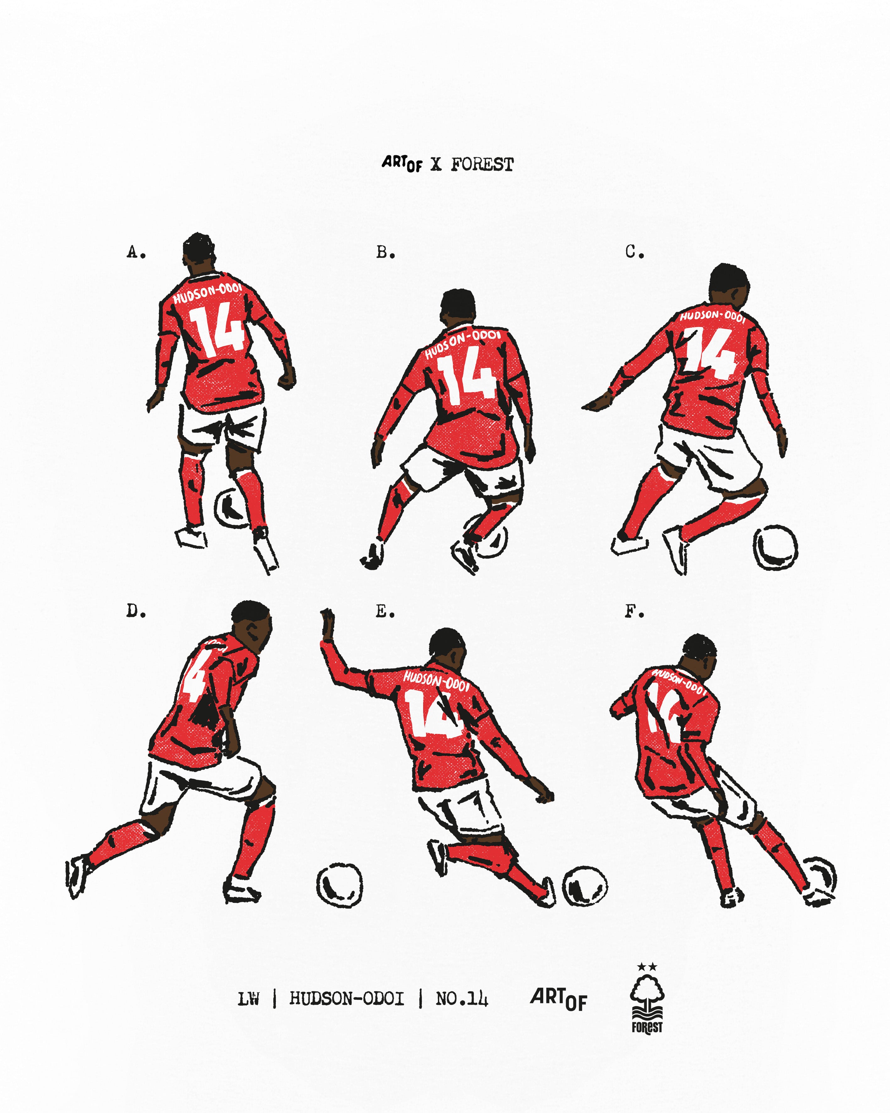 ART OF x Forest Trademark CHO Tee Red | White Football T-shirt